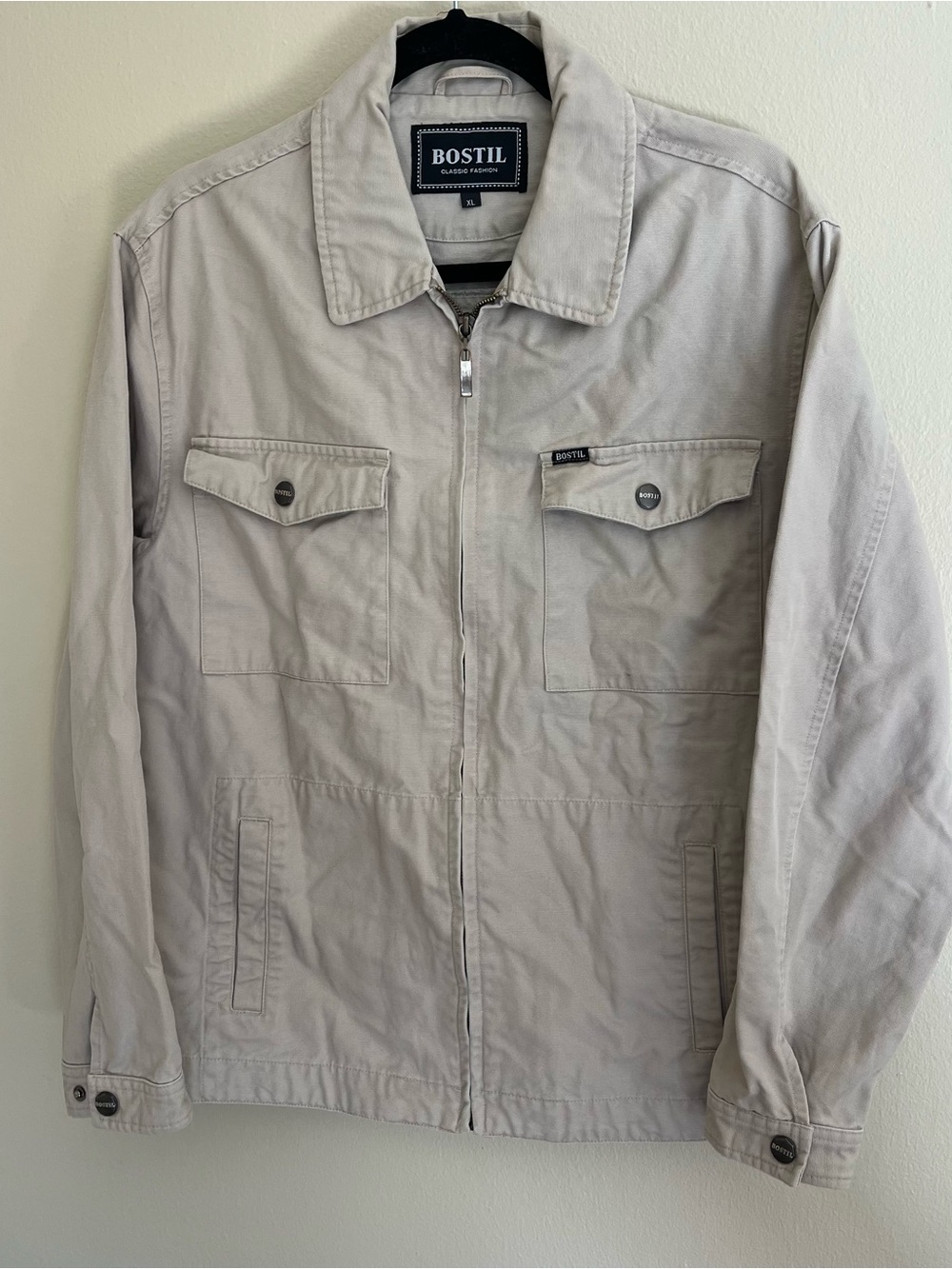 Lightweight Men's Shirt Jacket in Light Gray